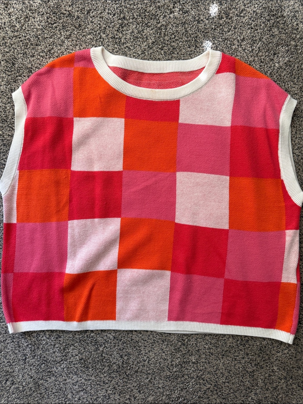 Women’s Colorblock Sleeveless Knit Tank in Pink & Orange
